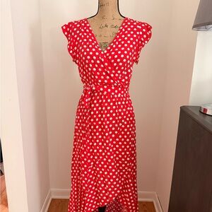 Red‎ Polka Dot Wrap Dress
